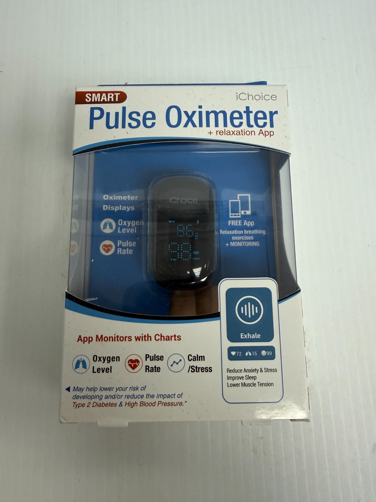 ICHOICE Pulse Oximeter + Relaxation Coach Bluetooth OX200