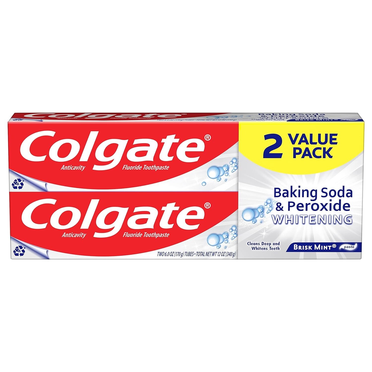NEW Colgate Baking Soda and Peroxide Toothpaste, Teeth, 6 Oz Tube, 2 Pack