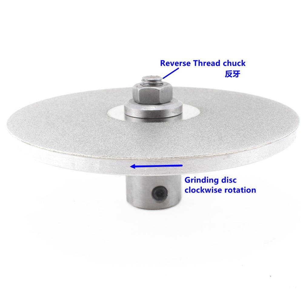 Positive / Reverse Thread chuck of lapidary grinding machine for grinding disc