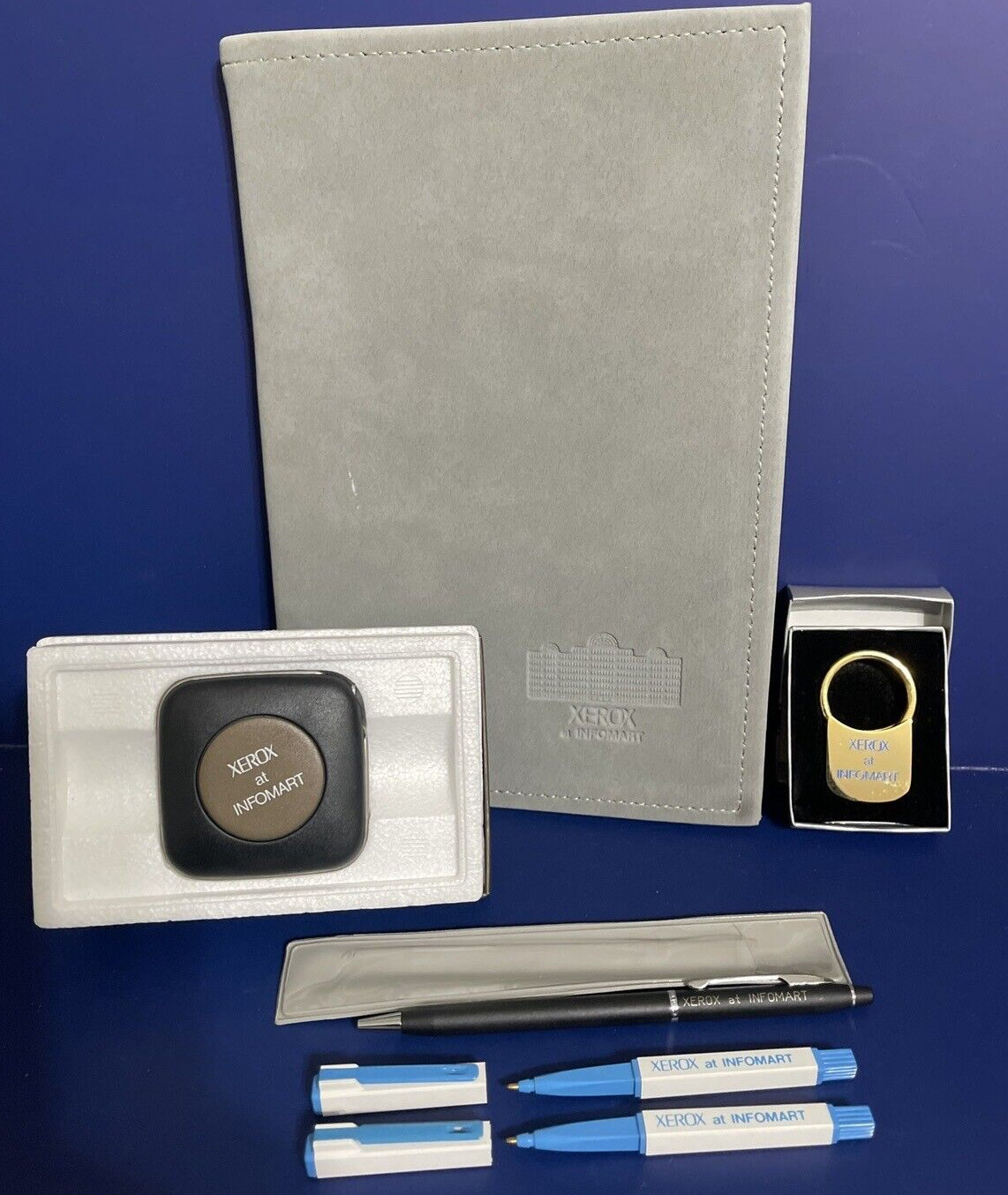 Vintage Xerox at INFOMART Promotional Items Collection Tape Pens Binder, Key