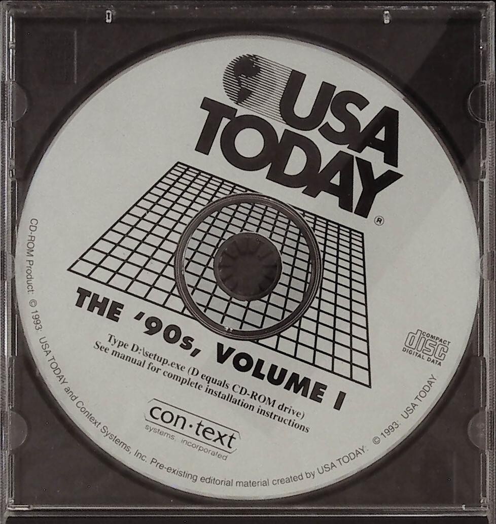 USA Today  The 90s Vol. 1 PC CD-ROM 1990s