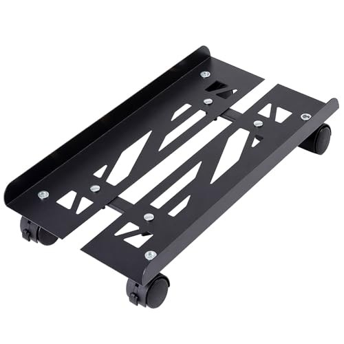 Mobile PC Stand, Adjustable Metal Computer Tower Stand, PC Floor Stand with 4