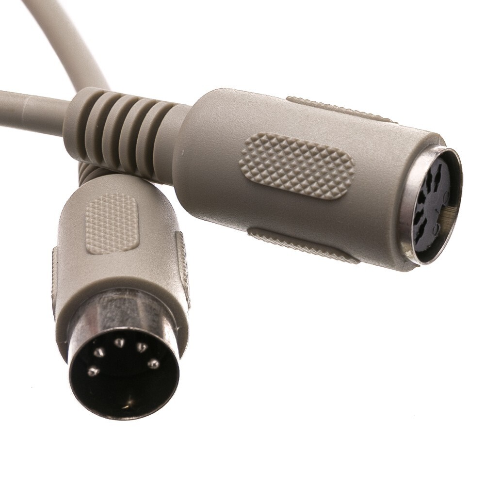 15ft AT Keyboard Extension Cable Din5 Male to Din5 Female 5 Conductor Straight
