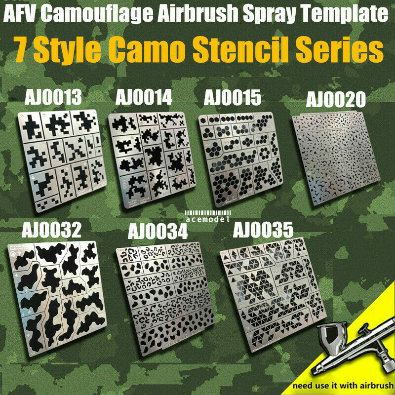 AFV Digital Camouflage Airbrush Stencil Template for Military Gundam Detail-up