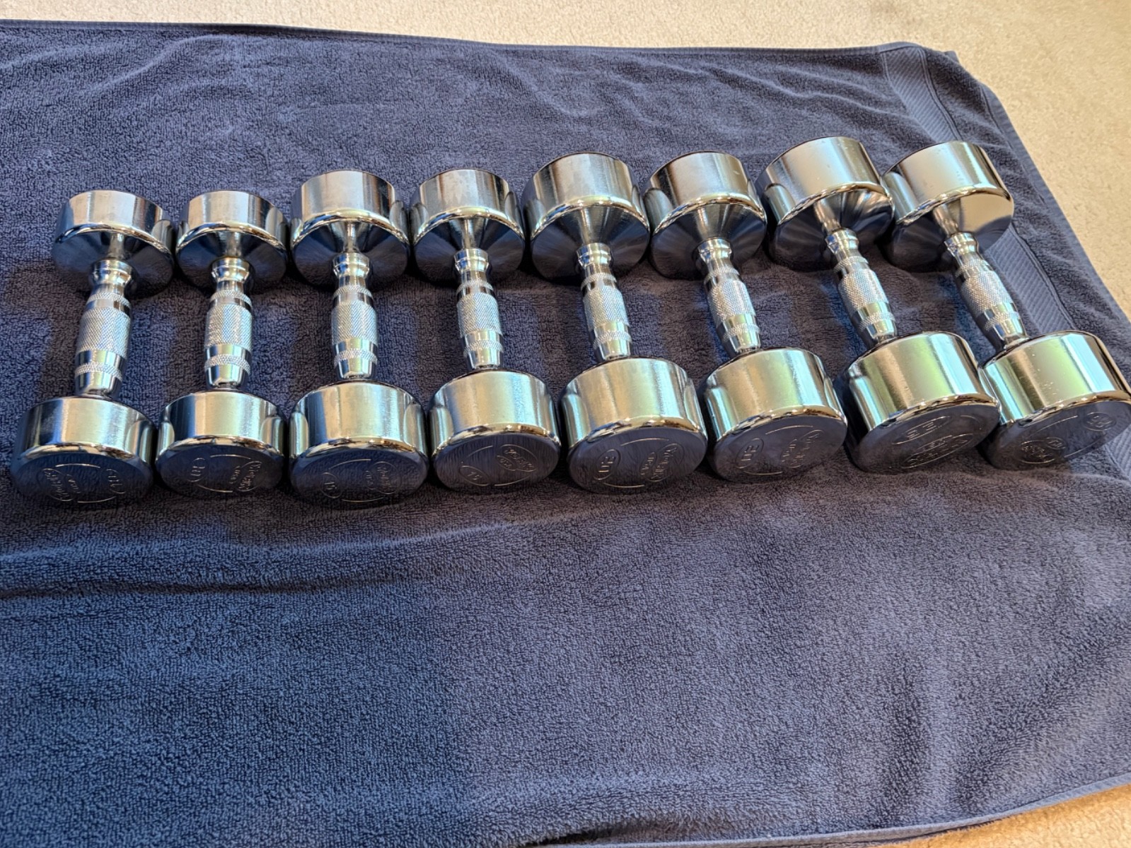 York Chrome Dumbbells. 5, 10, 15, 20, 25 lbs. Pairs. Used, excellent, NJ pickup