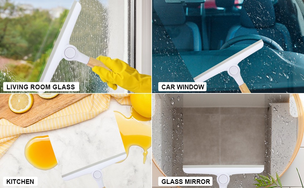 Window Squeegee for Glass Doors，All-Purpose 9.7” Window Cleaning Squeegee,