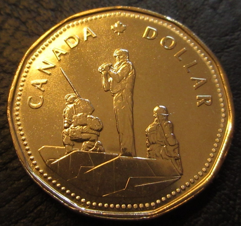1995 Canada $1  Dollar peacekeeping Loonie -Mint State - 1x UNC Coin from Roll
