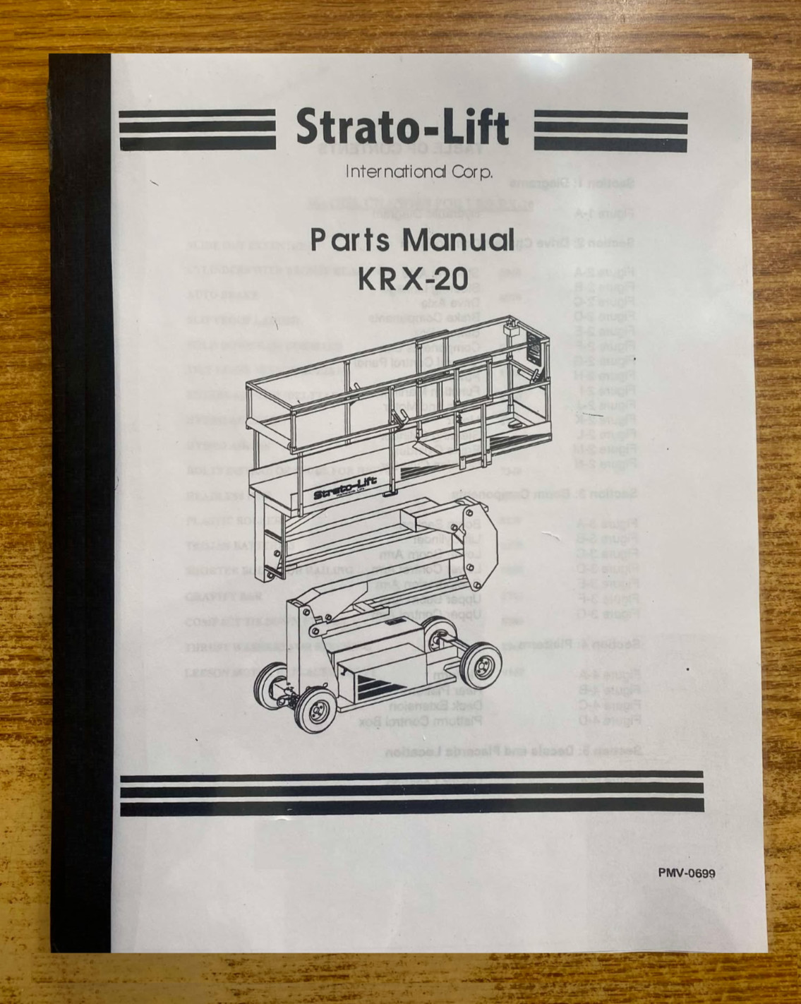 SERVICE PARTS MANUAL FITS STRATO-LIFT KRX-20 SCISSOR LIFT PMV-0699