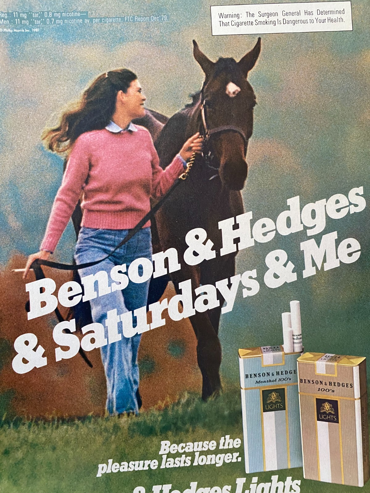Benson & Hedges Cigarettes, Full Page Vintage Print Ad