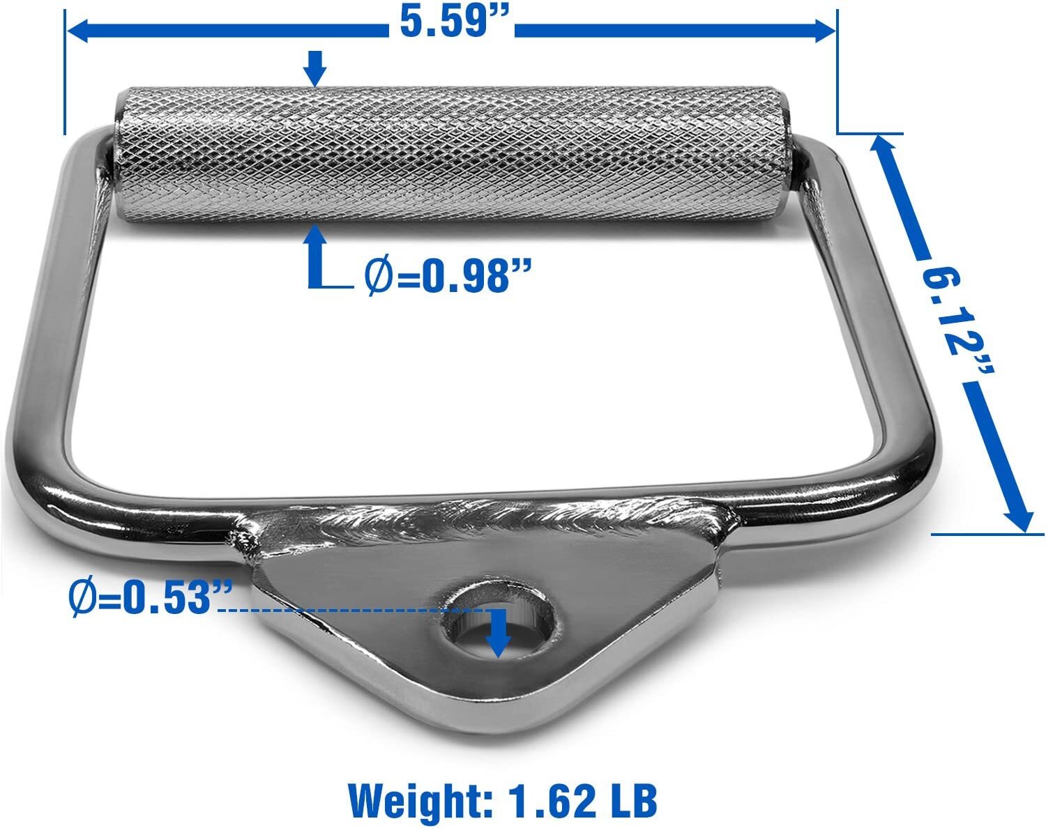 Single D-Handle Cable Attachment for Weight Lifting –Lat Pull down Bar / Tricep