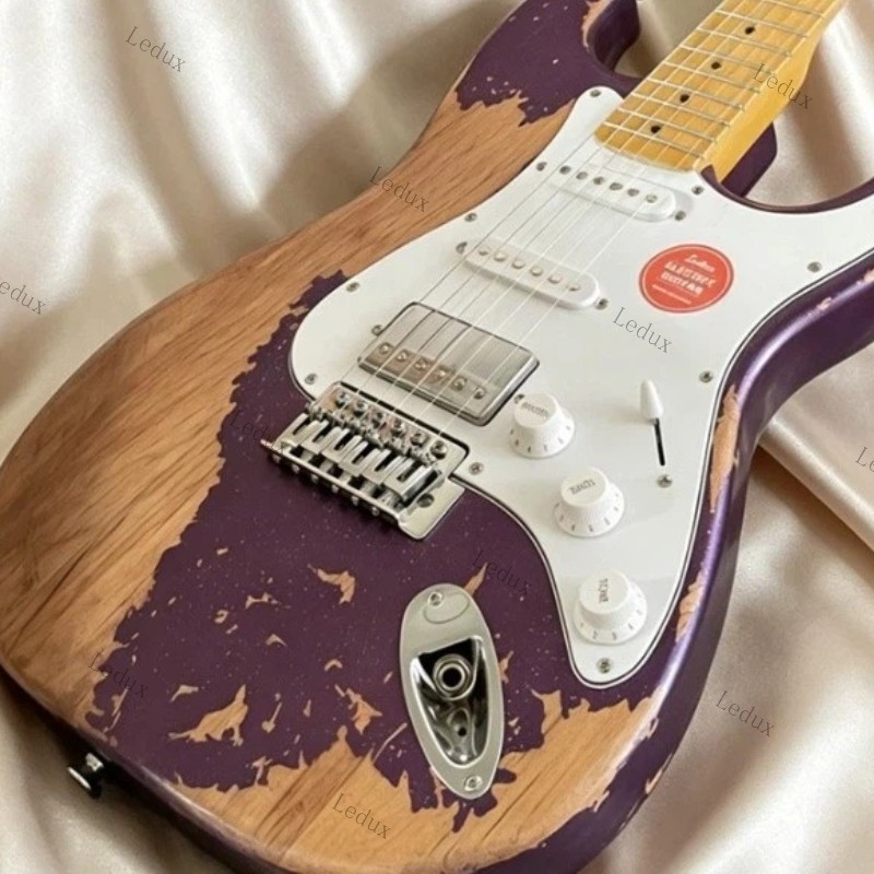 New Handmade Purple Vintage Electric Guitar S-S-H Pickups Solid Body Maple Neck