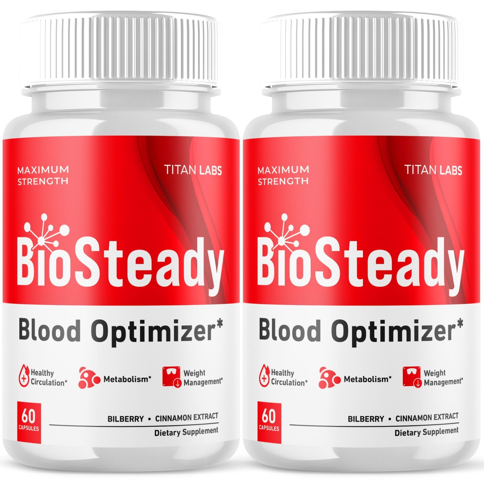 (2 Pack) BioSteady Advanced Blood Max Support Supplement Bio Steady 120 Capsules