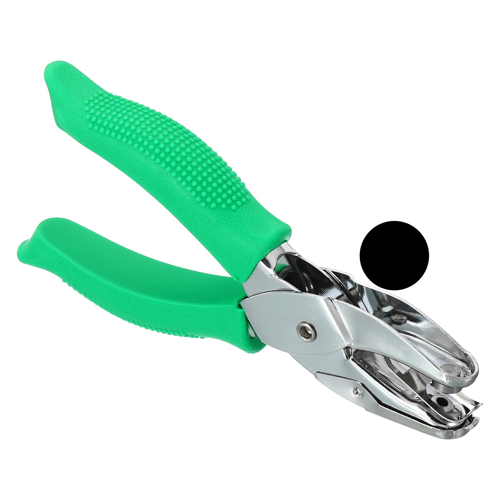 1/8" Round Single Hole Punch Handheld Hole Puncher w Grip Green