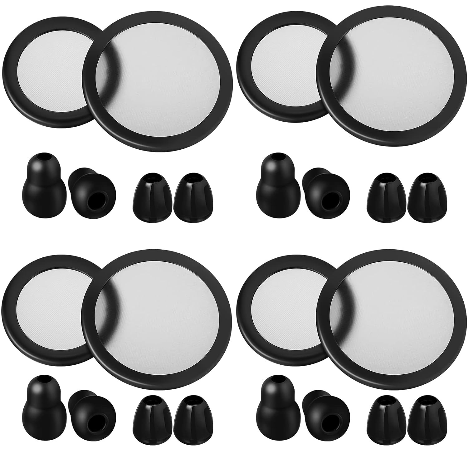 24 Packs Stethoscope Spare Parts Kit, Black Stethoscope Replacement Parts Stetho