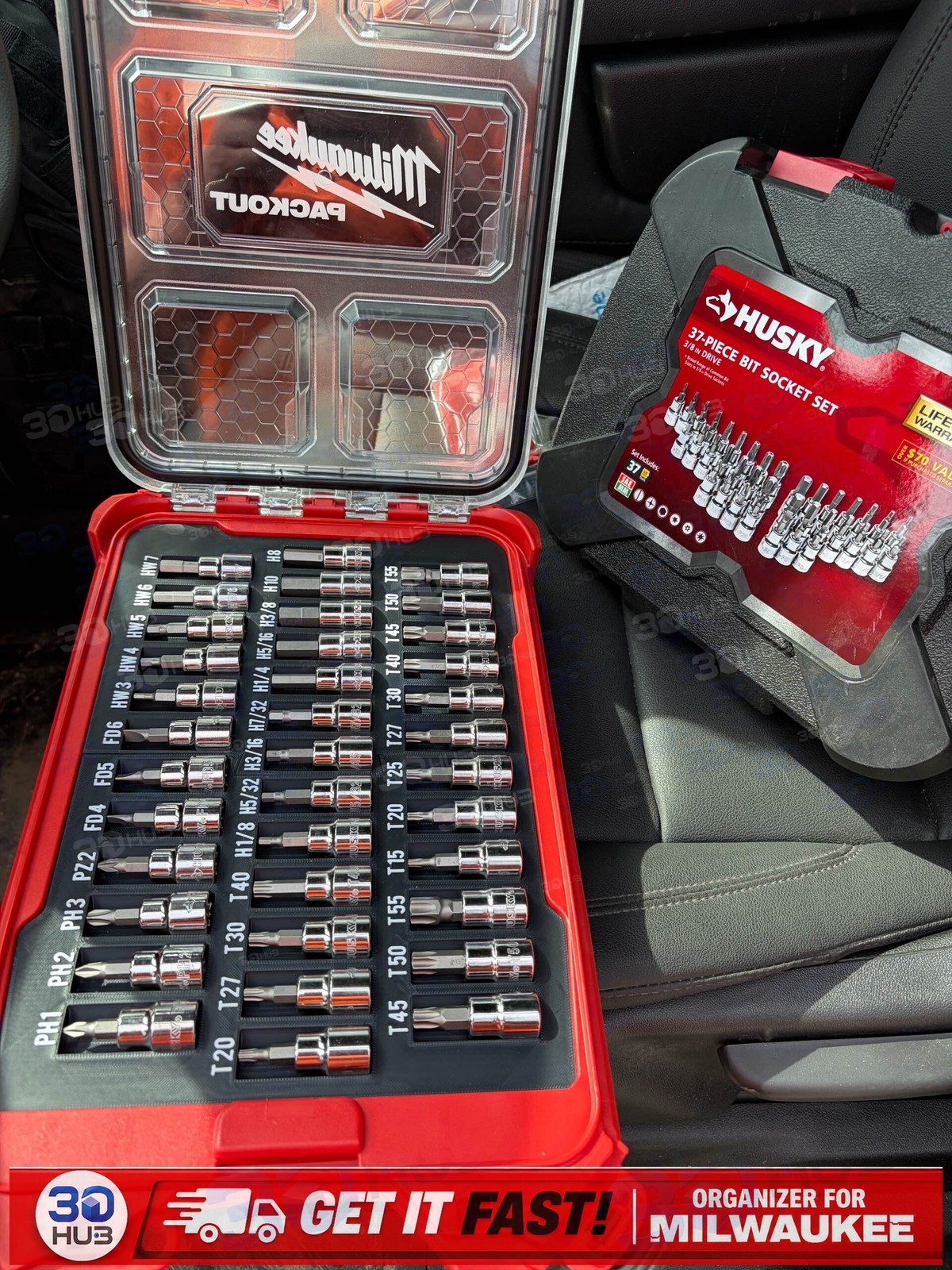 Milwaukee Packout Insert Organizer For Husky 37pc Bit Socket Set - Snug Fit