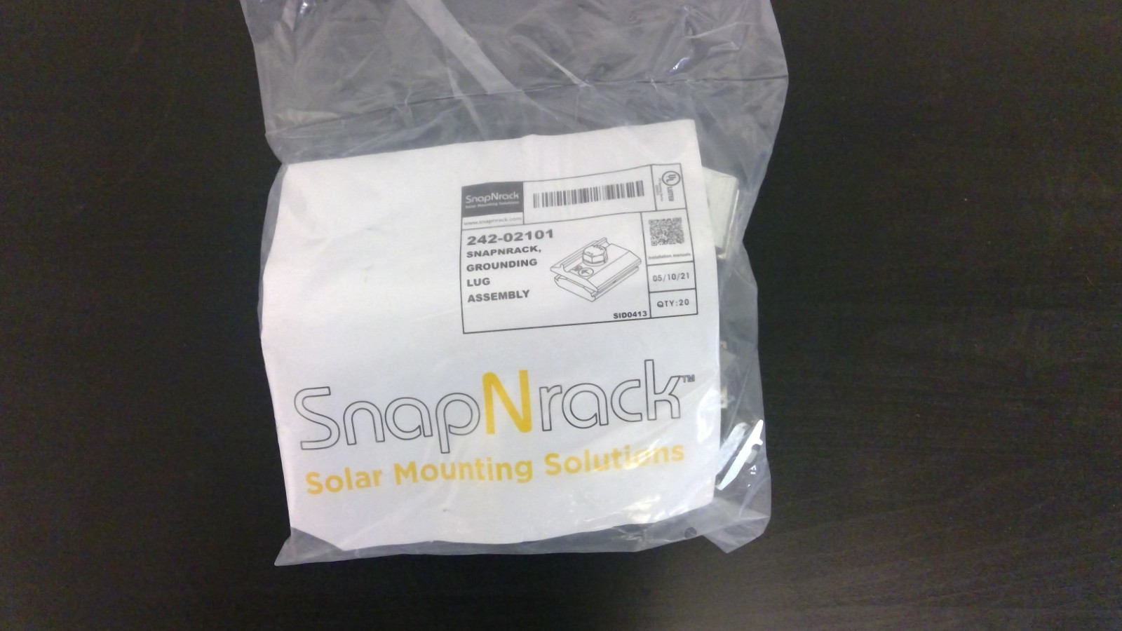 SnapNrack 242-02101 Grounding Lug Assembly