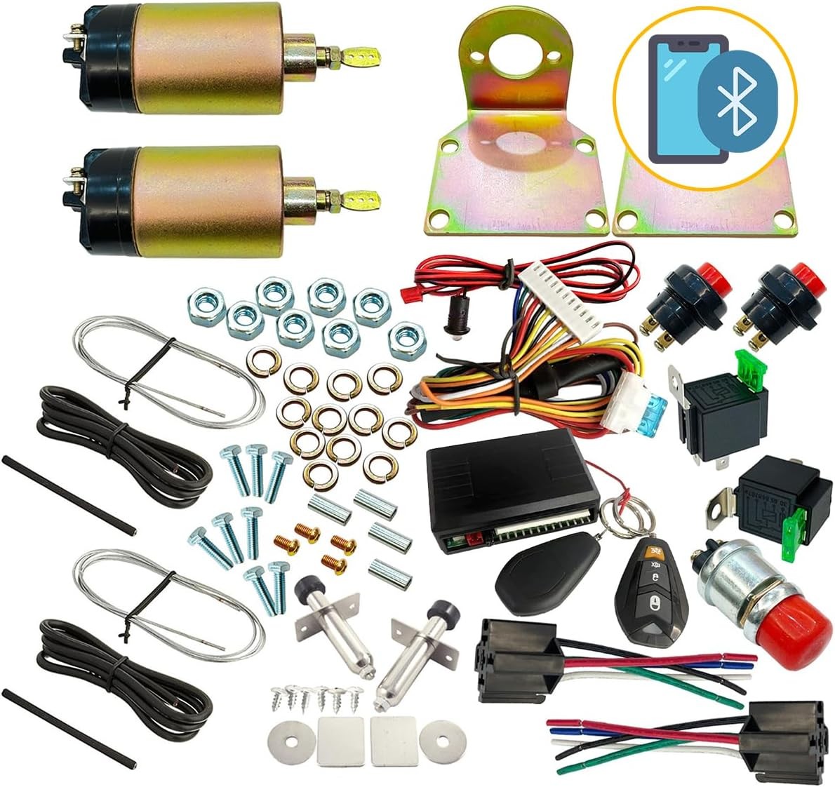 Street Rat Hot Rod 2 Door Shaved Handle Popper Solenoid Kit 100 LB w/ Bluetooth
