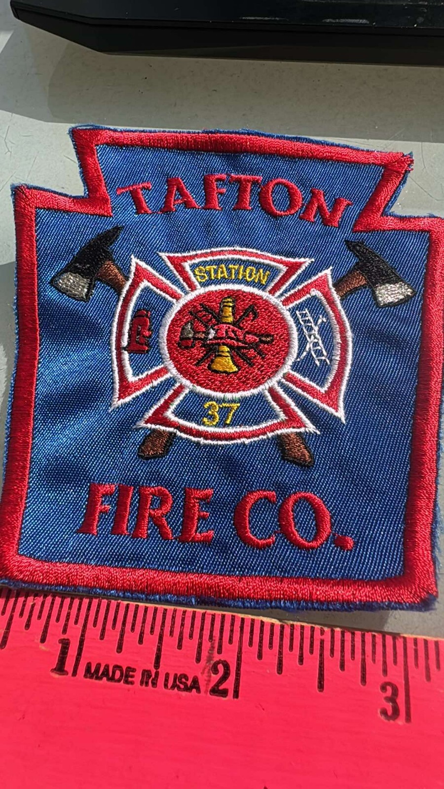 ultra rare vintage NEW Tafton PA #37 Fire Dept Patch