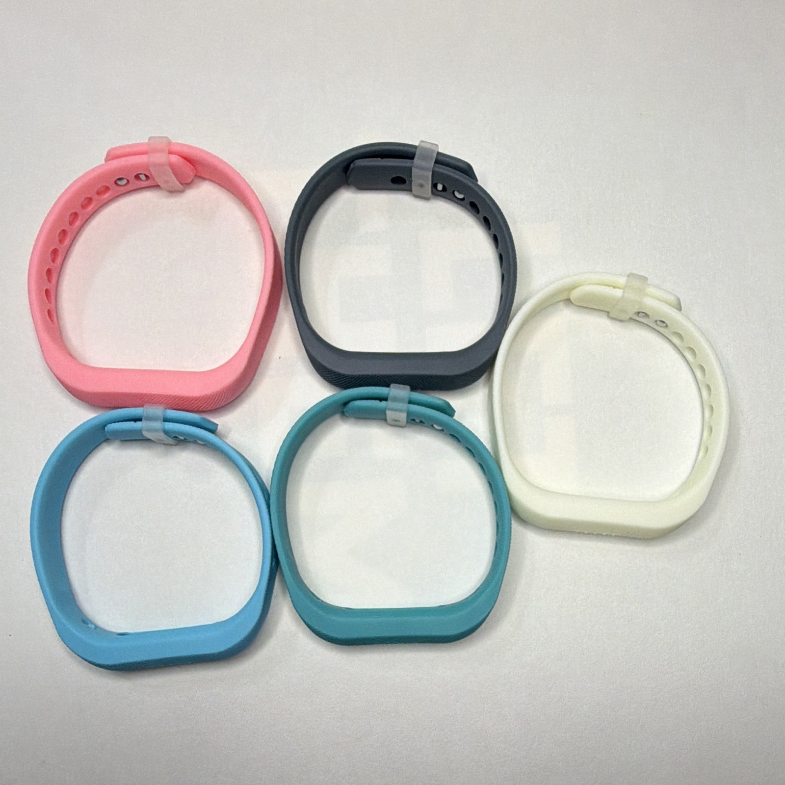 Fitbit Flex Silicone Adjustable Replacement Bands 5-Pack Pink Gray Blue Teal