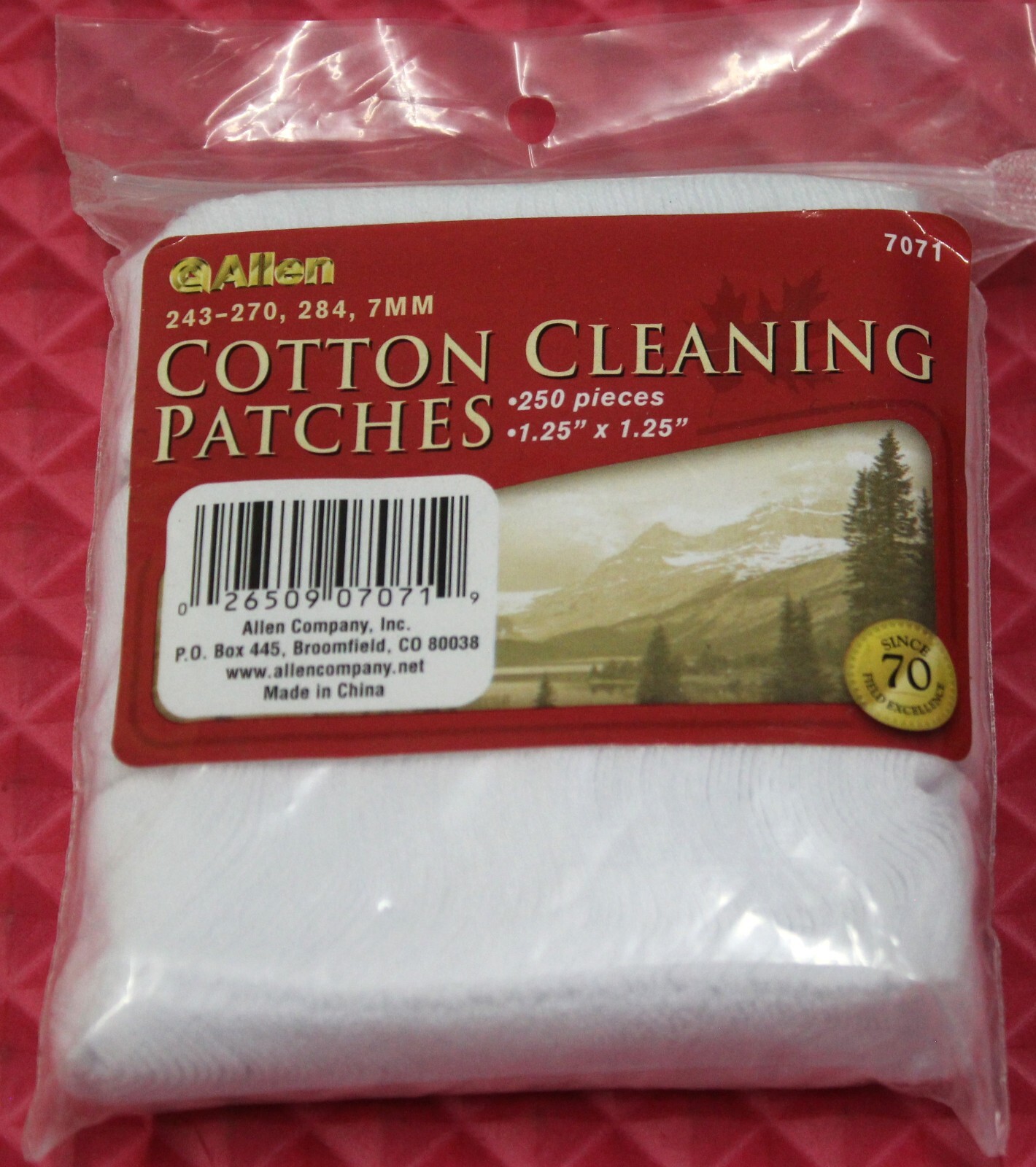 Allen Cotton Cleaning Patches 250 Count 1.2" x1.25" 7071