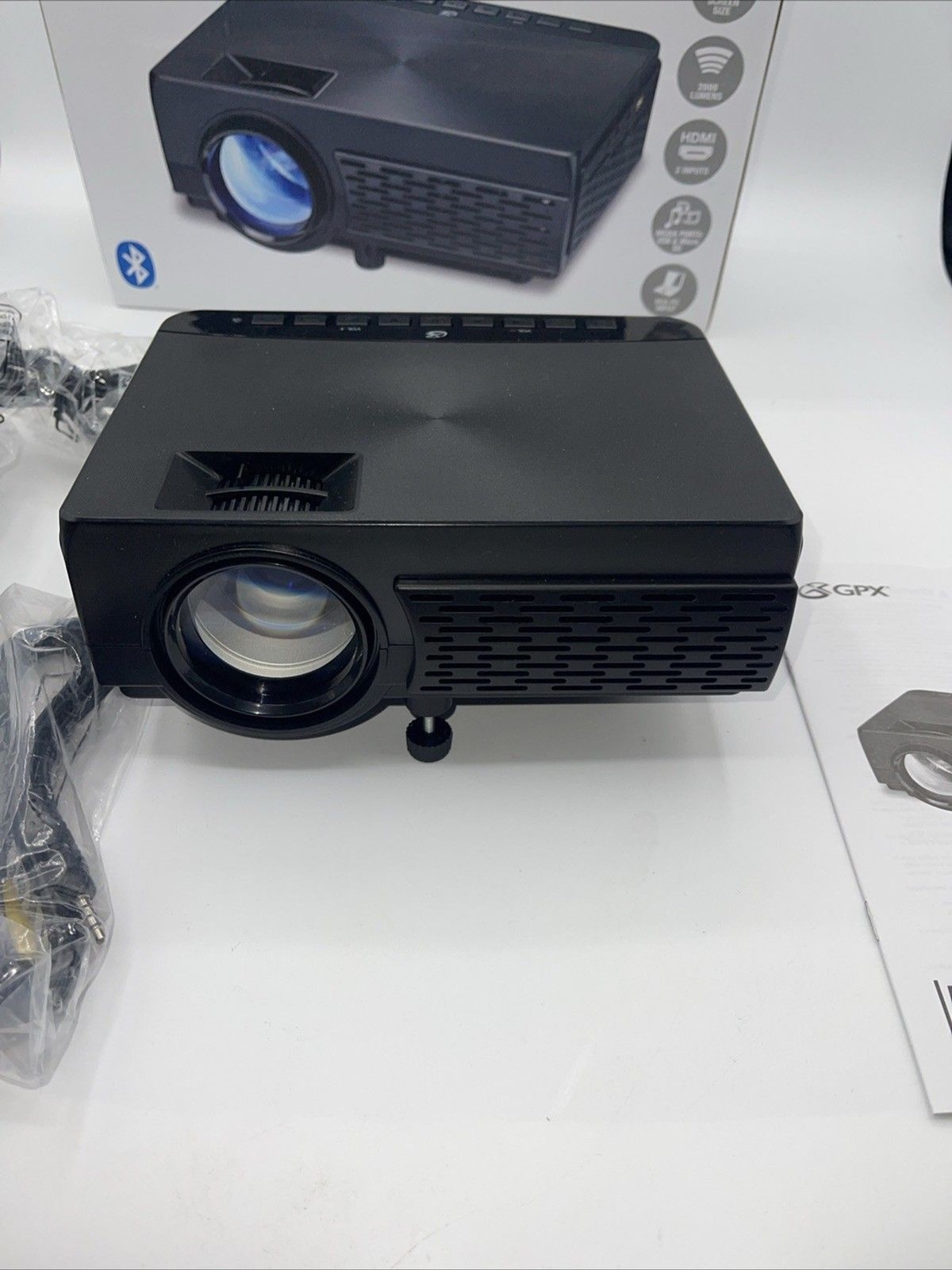 GPX Mini Projector PJ300B With Bluetooth - BLACK Open Box