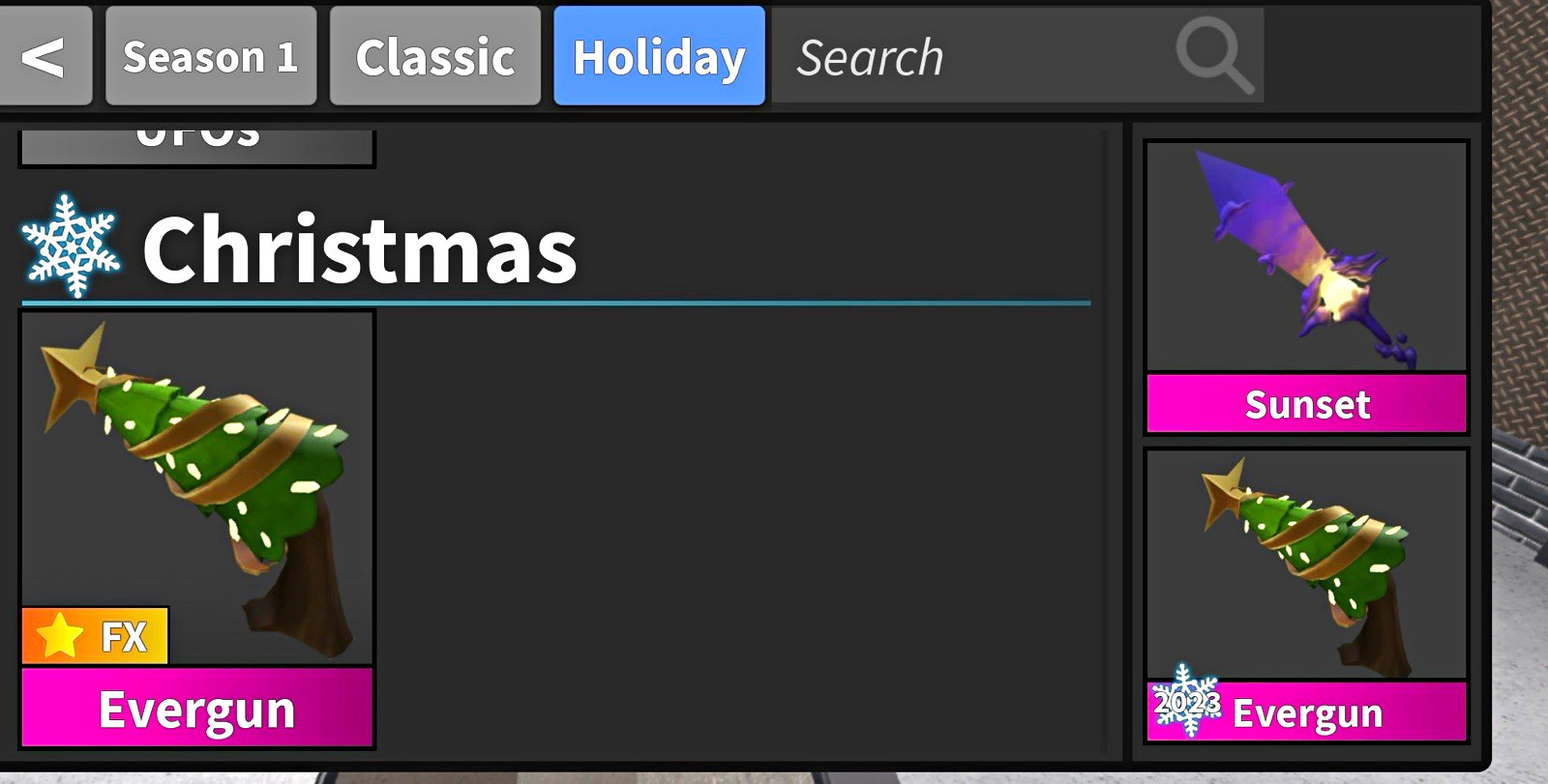 Christmas Evergun FX 2023 Virtual Game Item/Asset