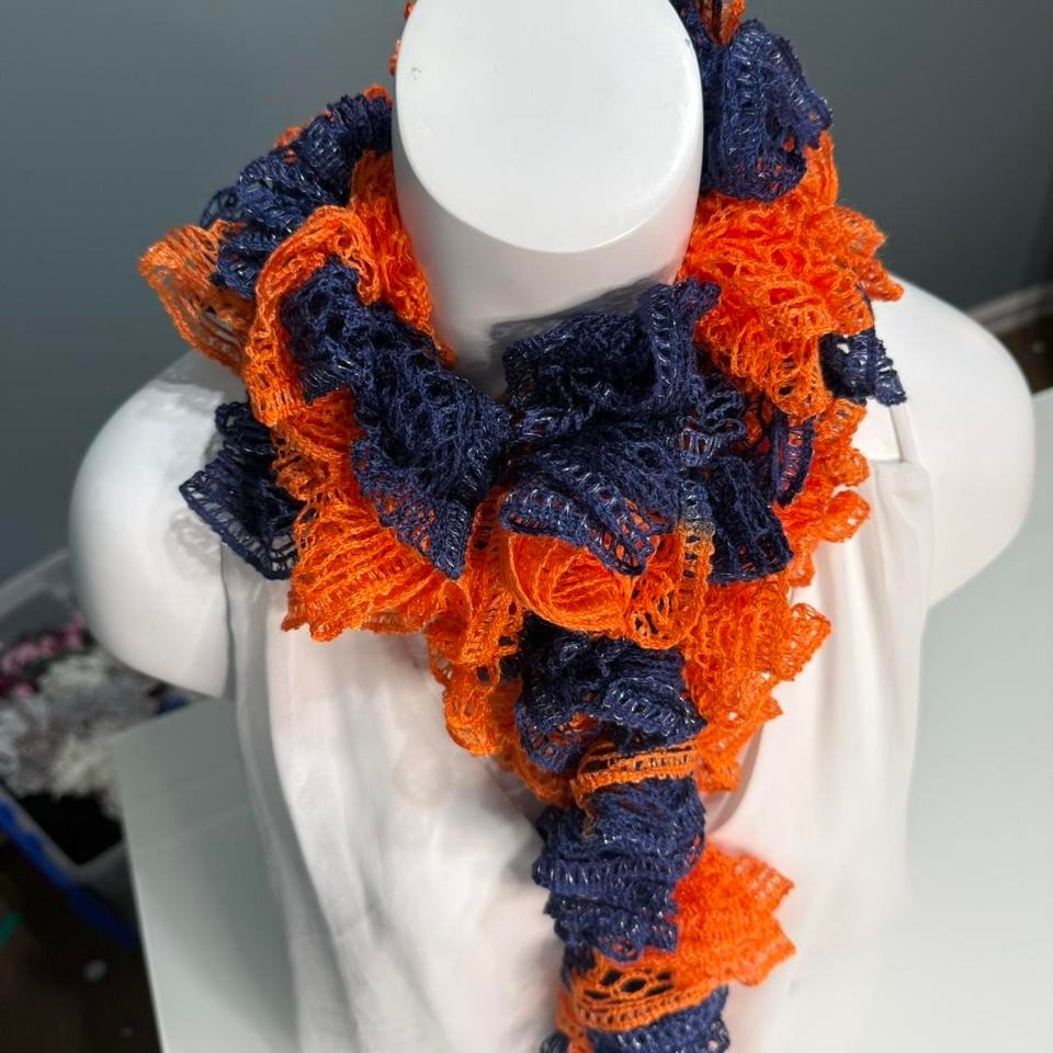 ✨ Handmade Ruffle Lace Scarf — 56" — Soft, Lightweight & Flouncy