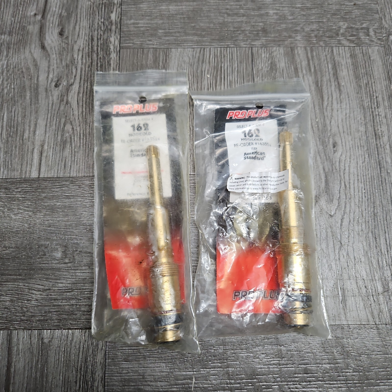 (2) Proplus 163524 Faucet Stem Hot/Cold For American Standard 16Pt