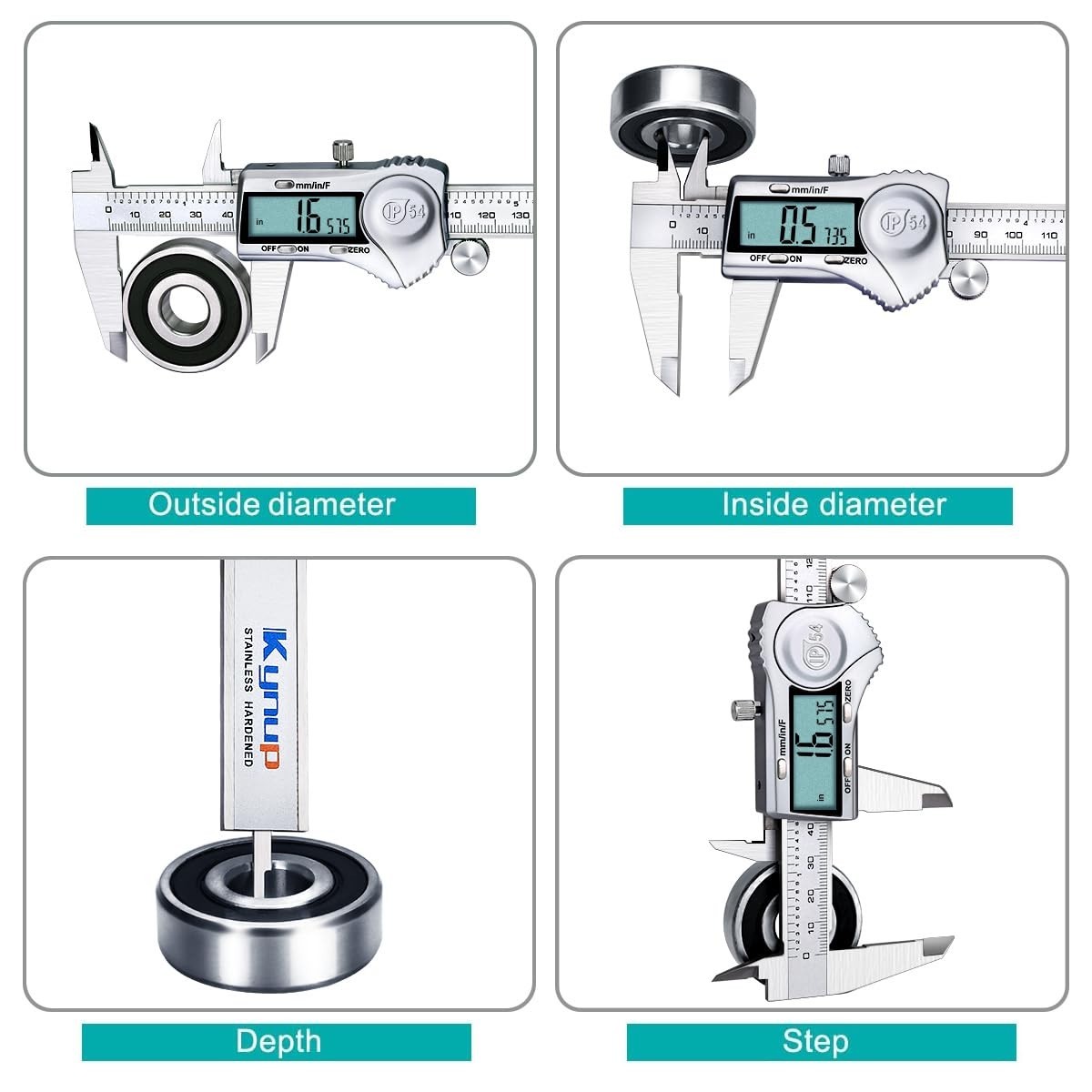 Accurate 6-Inch Digital Caliper Tool - Splash Proof, Large LCD & Versatile Use