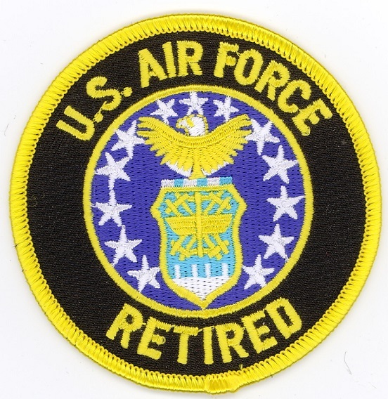 US AIR FORCE RETIRED Embroidered Patches 3" Diameter