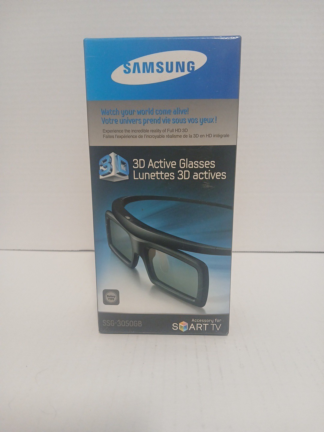 (2)Samsung SSG-3050GB Stereoscopic 3D Active Glasses - Black 1 New/ 1 Open Box