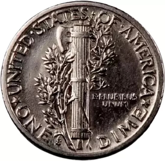 1925-S Mercury Dime ~ Borderline Uncirculated (AU++) ~ 90% Silver