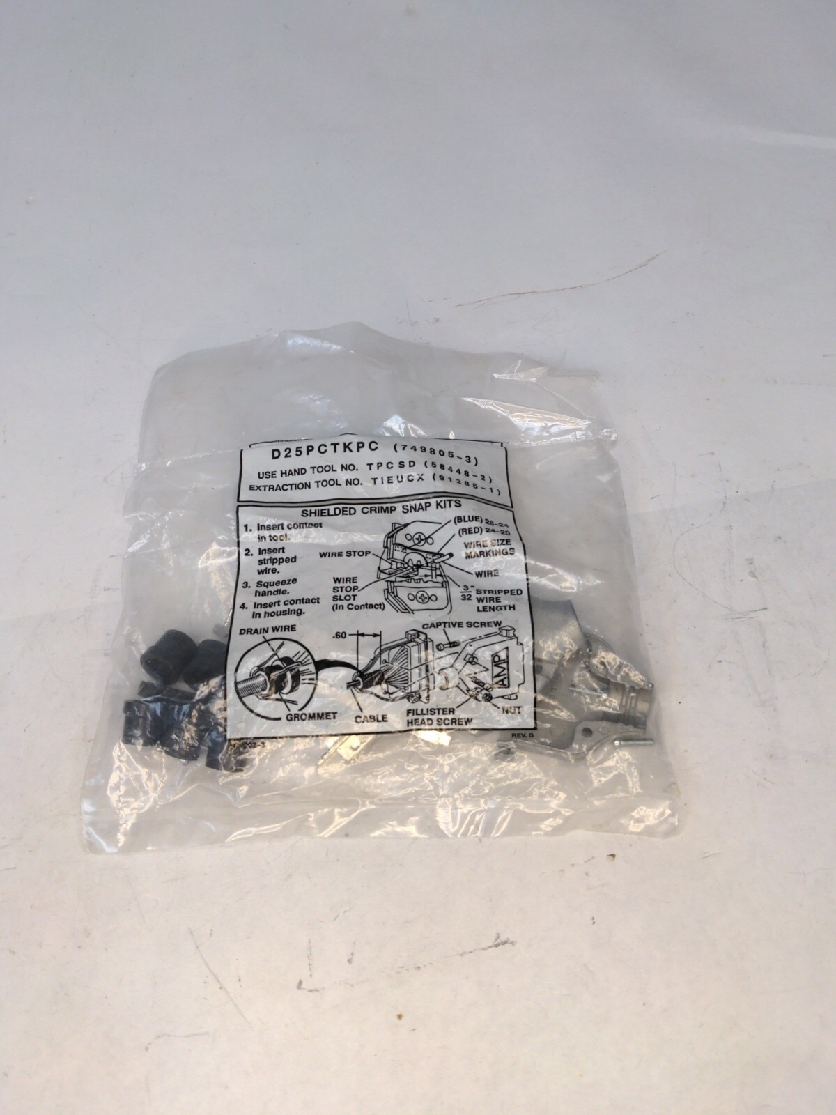 TE CONNECTIVITY AMP D25PCTKPC (749805-3) SHIELDED CRIMP SNAP KITS
