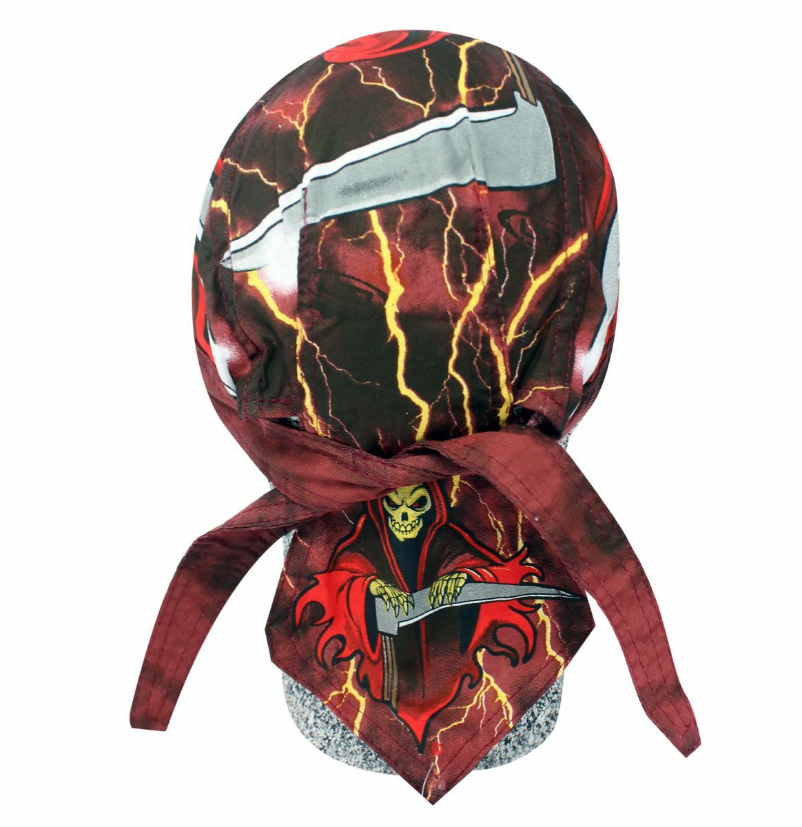 Red Black Grim Reaper Phantom Durag Doo Rag Headwrap Danbanna Sweatband Capsmith