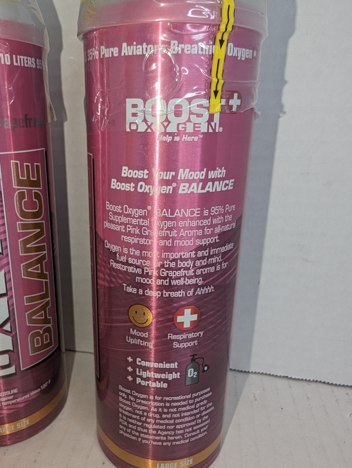 Boost Oxygen Balance Supplemental Oxygen - 10 Liter - Pink Grapefruit - 3 Pack