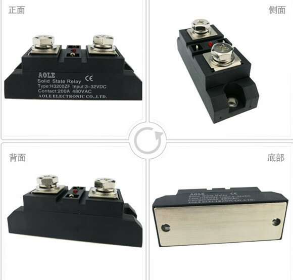 200A 工業用グレード モジュール ソリッドステートリレー H3200ZF 3-32VDC 搭載、アウト 24-480VAC-