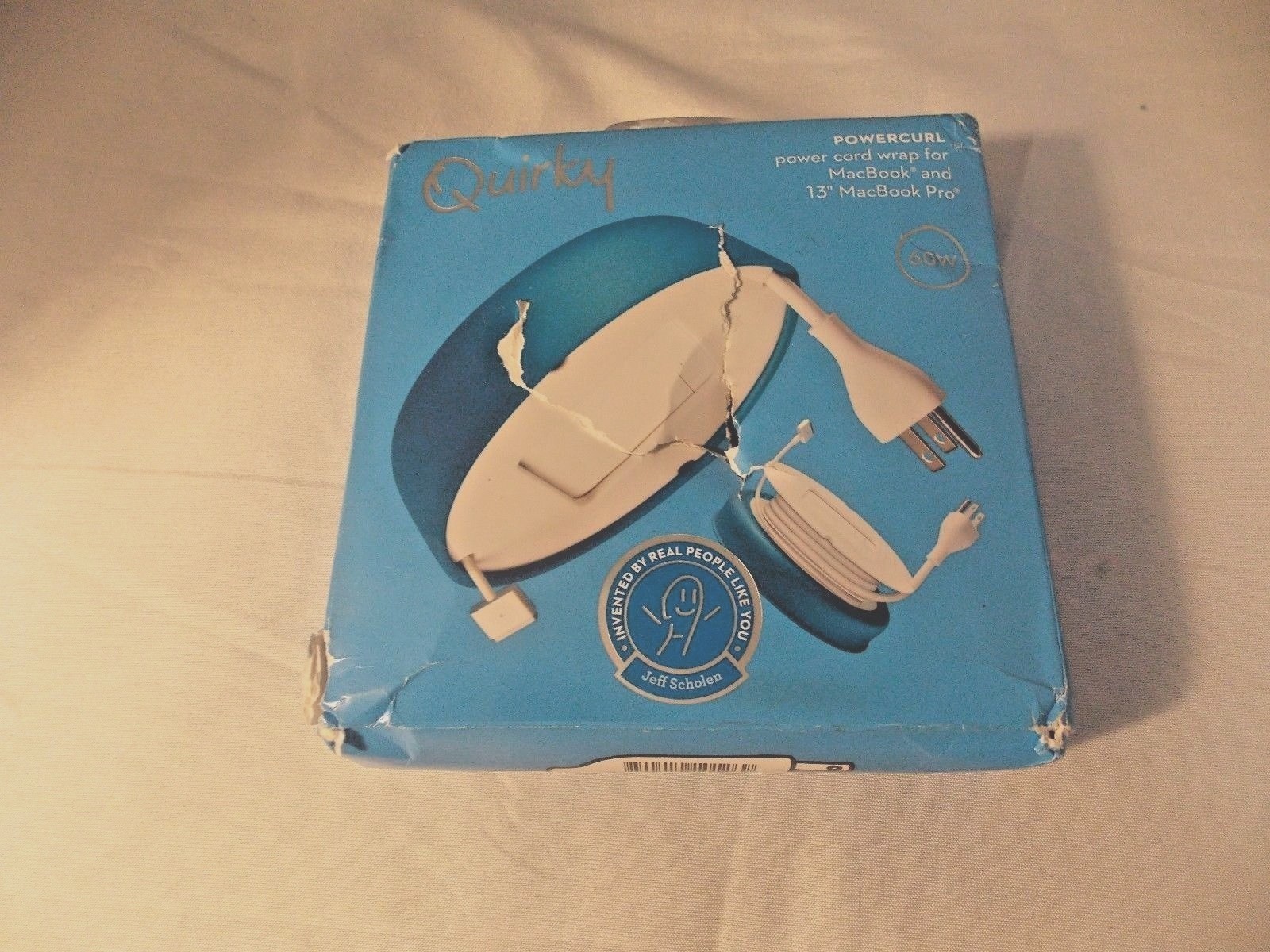 Quirky Powercurl NEW Style V2 Round Power Cord Wrap W/ Cover TEAL for 60w