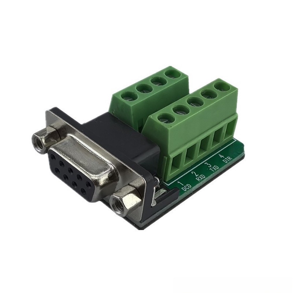 3PCS DB9 Female PCB Terminal Block with Insulating Pad for Serial Interface Use