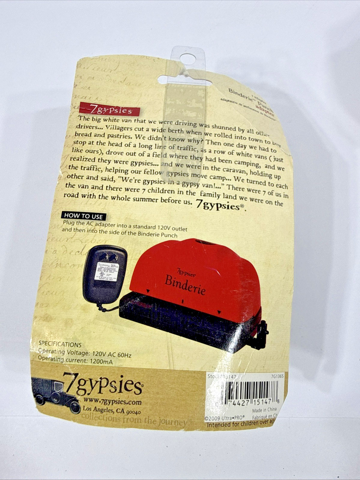 Gypsies Binderie 2 Hole Punch Binder DC Powered Bookbinding Red 10074