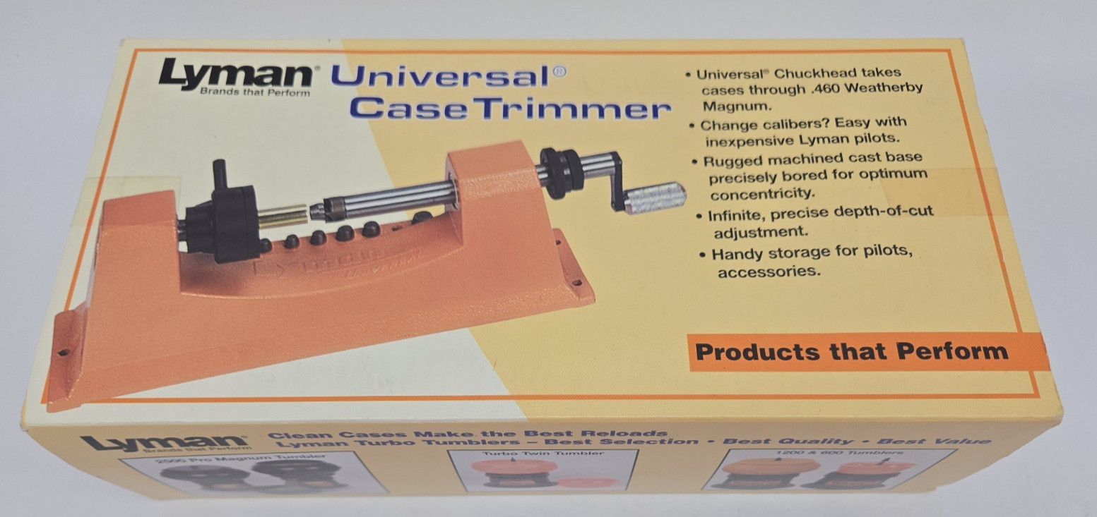 New Sealed Lyman 7862000 Universal Case Trimmer with 9 Pilots