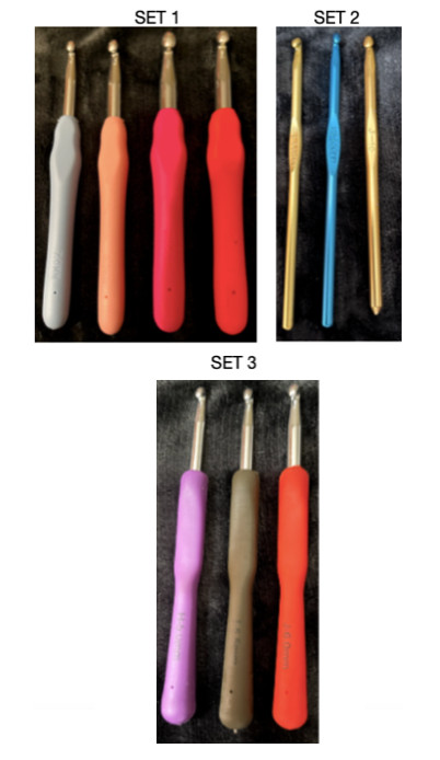 Mixed Large Crochet Hooks -3 Sets available - Sizes H 5.0 thru N 10.0