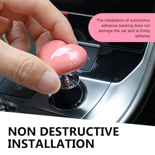 Car Start Button Cover, Heart-Shaped Decorative Engine Start-Stop 1 PC Pink