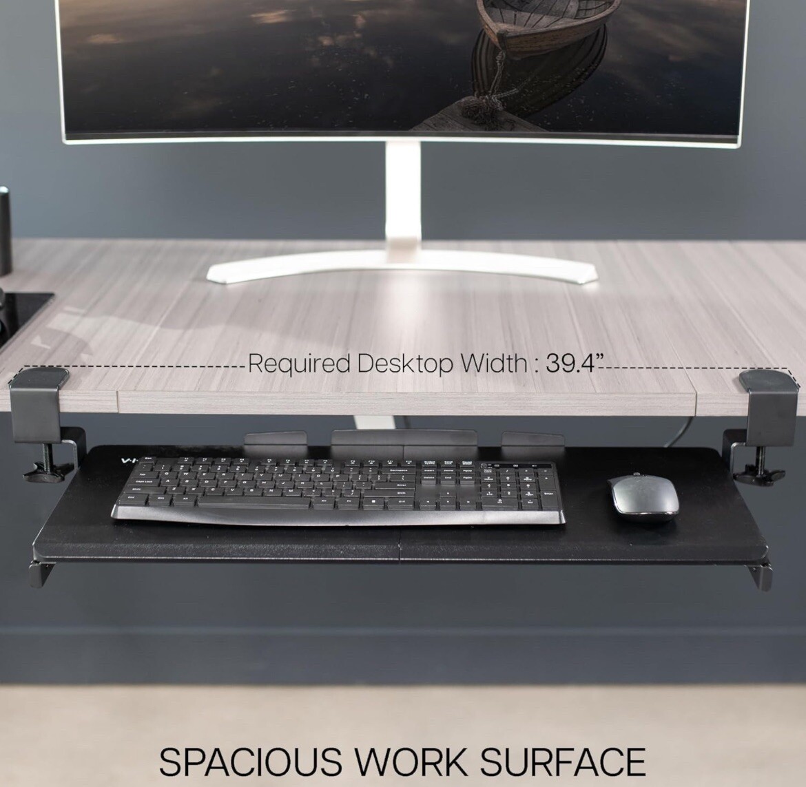 Keyboard Tray Under Desk Pull out Keyboard/Mouse Tray with C Clamp Mount