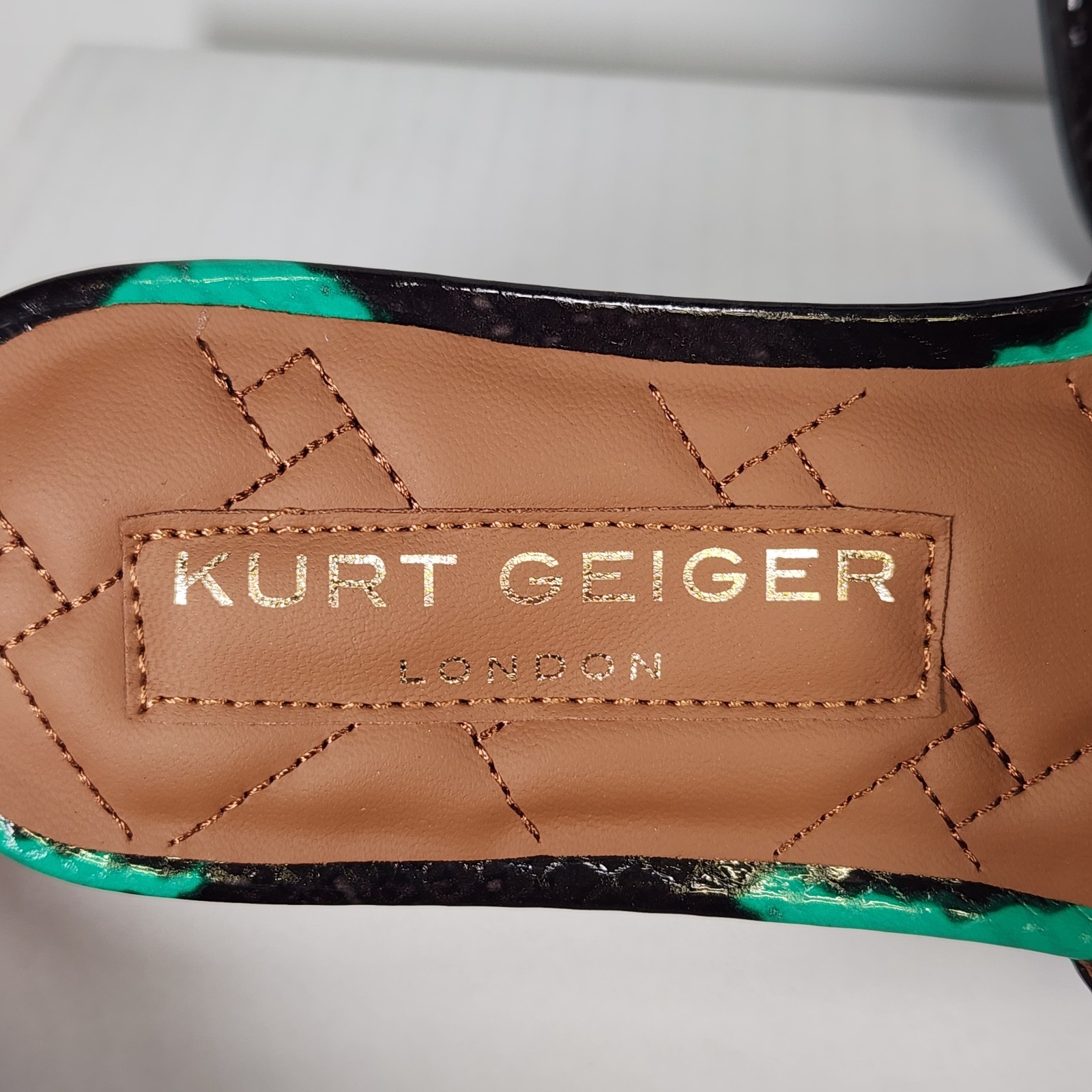 Size 9.5 - Kurt Geiger Chelsea Flat - Grey LIZARD Multi - LEATHER