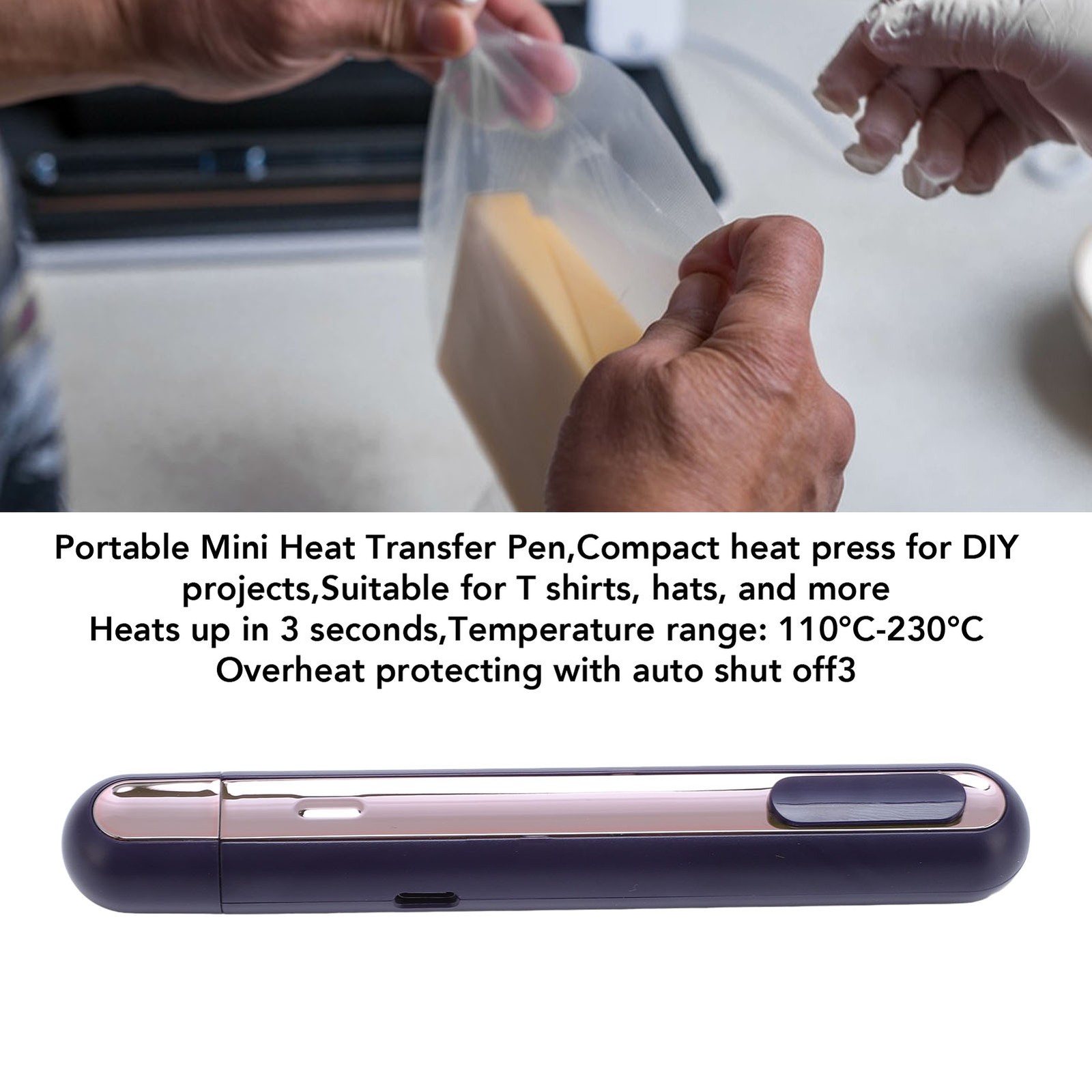 Quick Heating Mini Heat Press Pen For Permanent Erasing Easy To Use