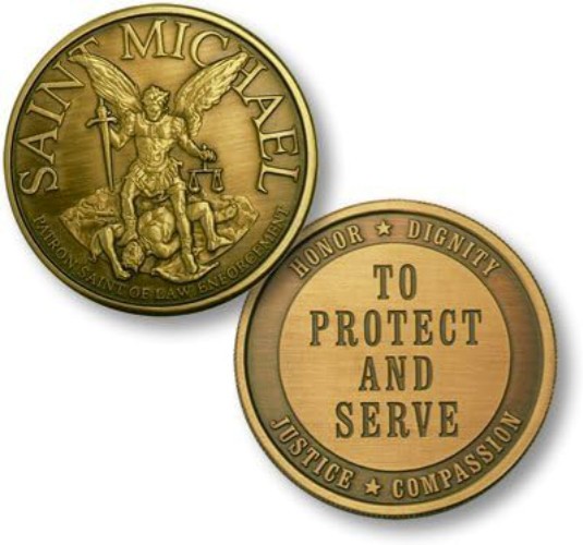 NEW Saint Michael To Protect Bronze Antique Bronze Antique Challenge Coin 41006