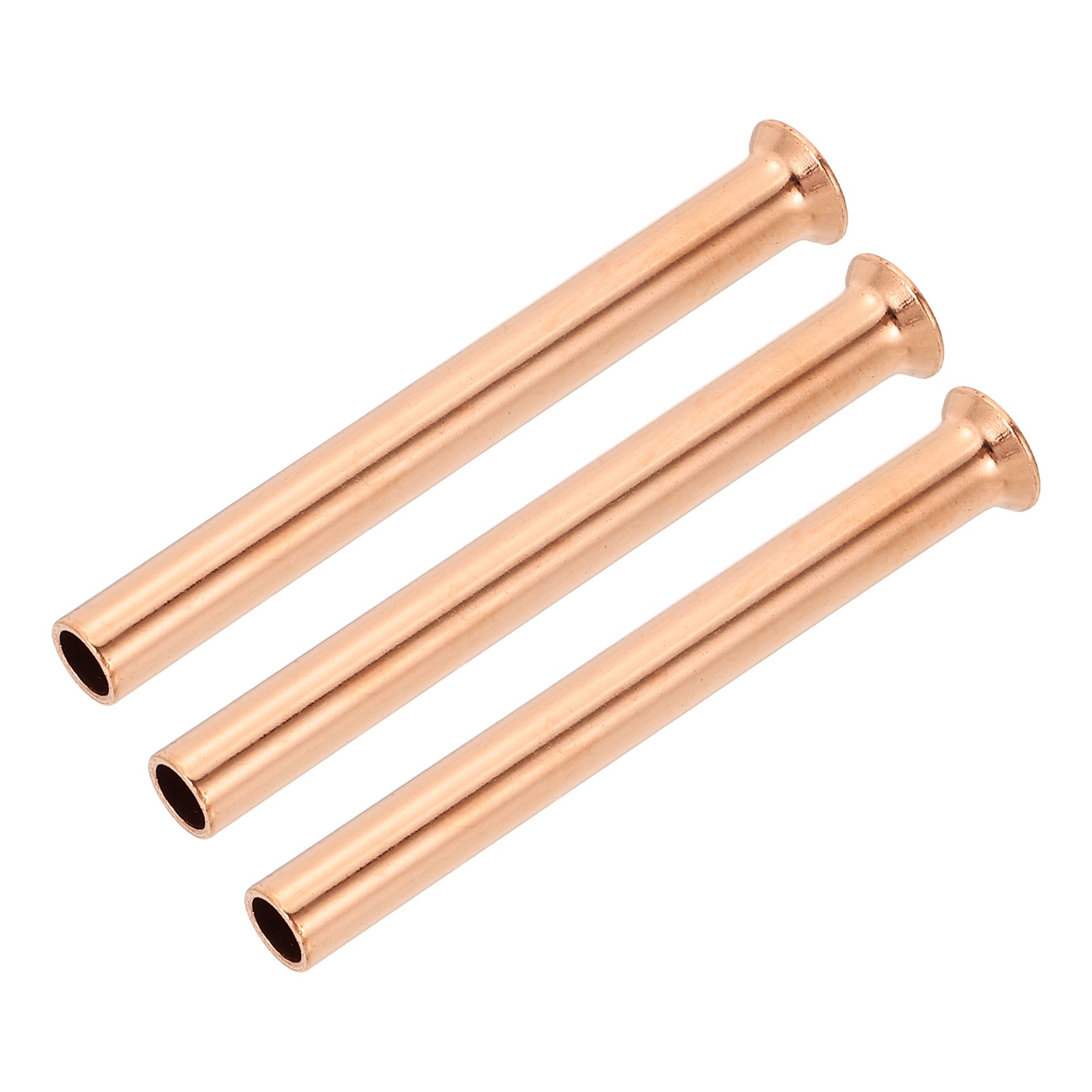 1/4" (6.35mm) OD Copper Flare Tube Fitting for Refrigeration Plumbing, 3pcs 60mm