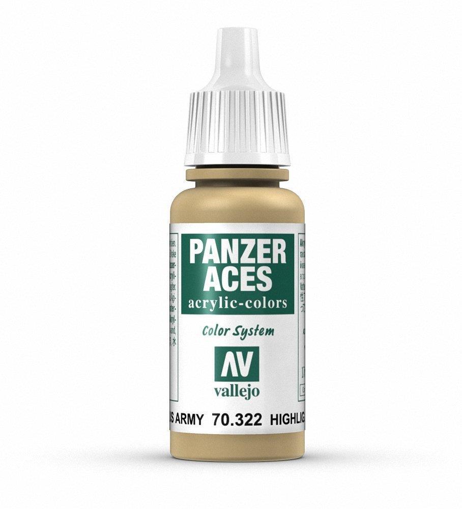 Vallejo Panzer Aces Acrylic Paint US Army Tanker Highlights 17ml VAL 70322