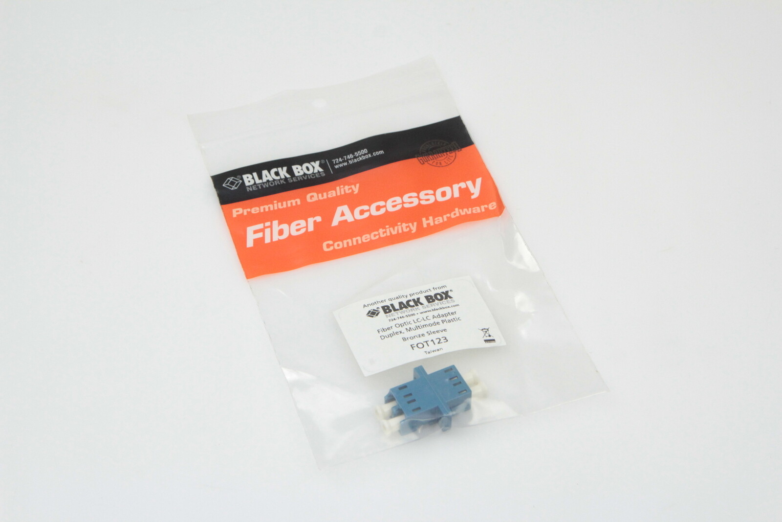 Lot of 50 Black Box Fiber Optic LC/LC Adapter Duplex Multimode Plastic Bronze Sl
