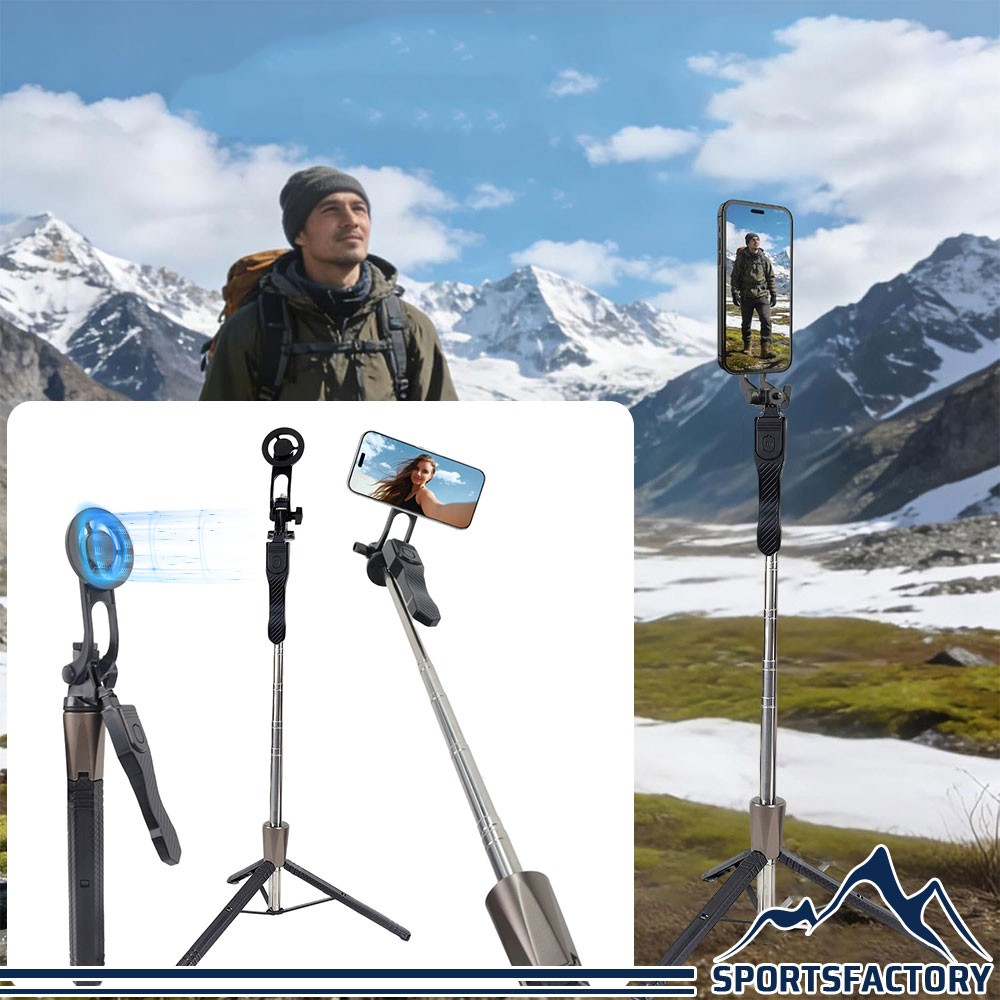 67in Magnetic Phone Tripod & Selfie Stick Extendable w/Remote for iPhone/Android